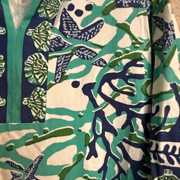 Barbara Gerwit Coral Reef Tunic Dress Top – Size M Starfish Seashell Resortwear - Picture 4 of 4